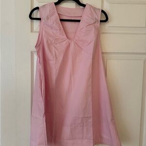 Sleeveless Pink V-Neck Shift Dress